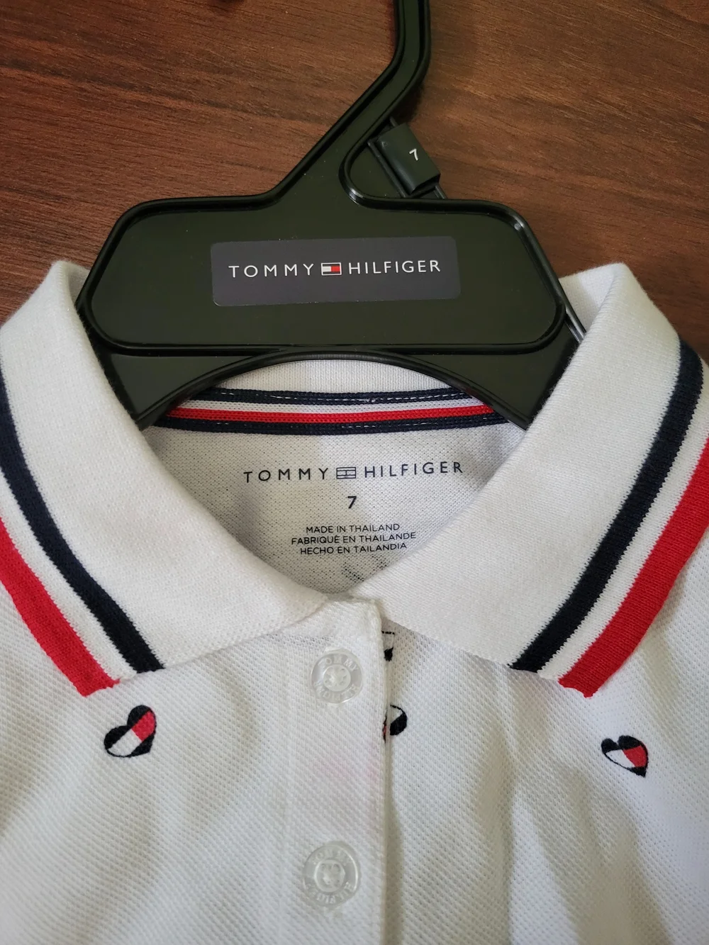 Tommy Hilfiger White Peplum Polo Top & Red Leggings Set